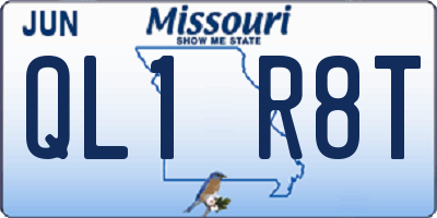MO license plate QL1R8T