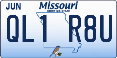 MO license plate QL1R8U