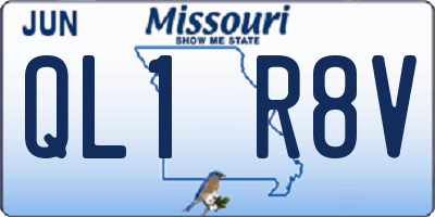 MO license plate QL1R8V