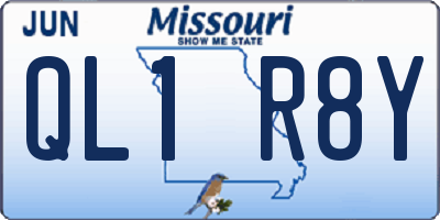 MO license plate QL1R8Y