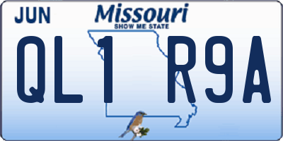 MO license plate QL1R9A