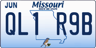 MO license plate QL1R9B