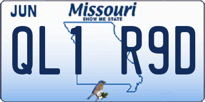 MO license plate QL1R9D