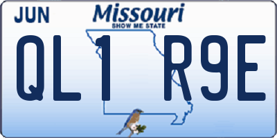 MO license plate QL1R9E