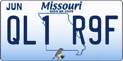 MO license plate QL1R9F