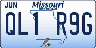 MO license plate QL1R9G