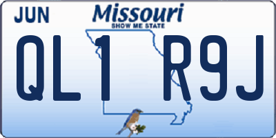 MO license plate QL1R9J
