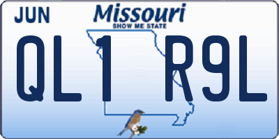 MO license plate QL1R9L