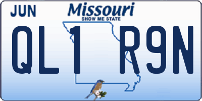 MO license plate QL1R9N