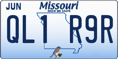 MO license plate QL1R9R