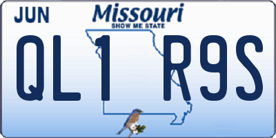 MO license plate QL1R9S