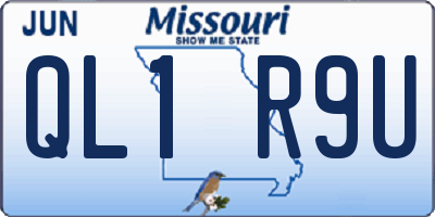 MO license plate QL1R9U
