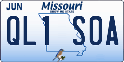 MO license plate QL1S0A