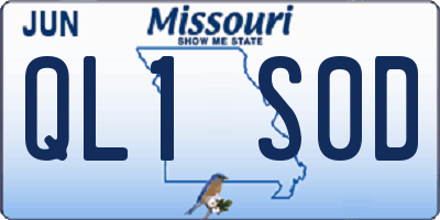 MO license plate QL1S0D