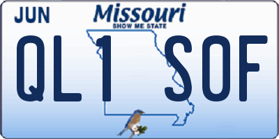 MO license plate QL1S0F