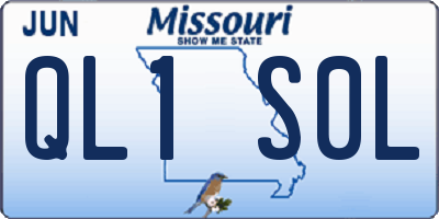MO license plate QL1S0L
