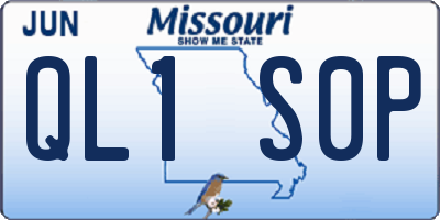 MO license plate QL1S0P