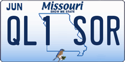 MO license plate QL1S0R