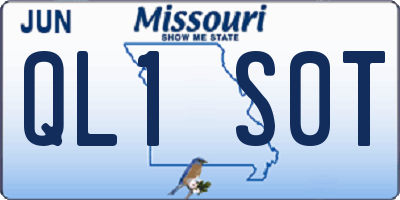 MO license plate QL1S0T