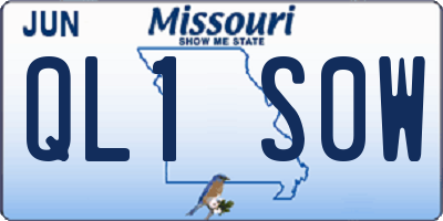 MO license plate QL1S0W
