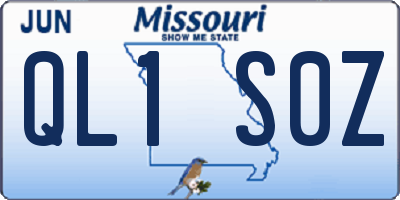 MO license plate QL1S0Z