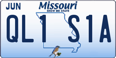 MO license plate QL1S1A