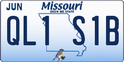 MO license plate QL1S1B