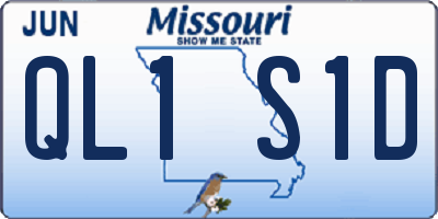 MO license plate QL1S1D