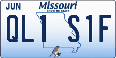 MO license plate QL1S1F