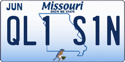 MO license plate QL1S1N