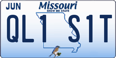 MO license plate QL1S1T