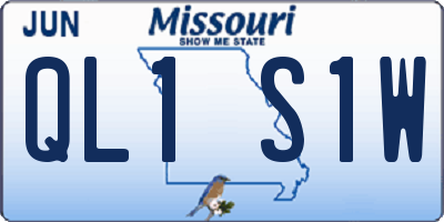 MO license plate QL1S1W