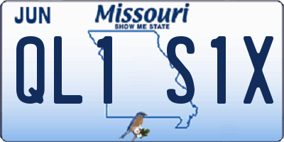 MO license plate QL1S1X