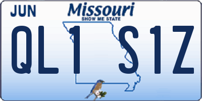 MO license plate QL1S1Z