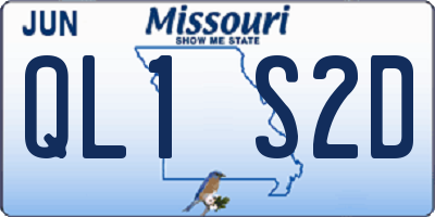 MO license plate QL1S2D
