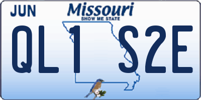 MO license plate QL1S2E