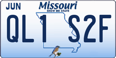MO license plate QL1S2F
