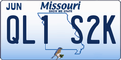 MO license plate QL1S2K