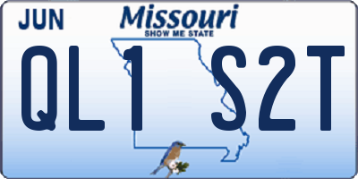 MO license plate QL1S2T