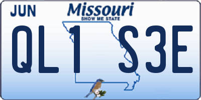 MO license plate QL1S3E