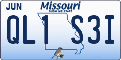 MO license plate QL1S3I