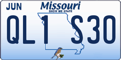 MO license plate QL1S3O