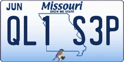 MO license plate QL1S3P