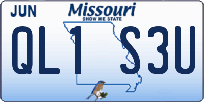 MO license plate QL1S3U
