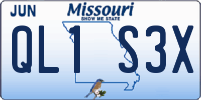 MO license plate QL1S3X