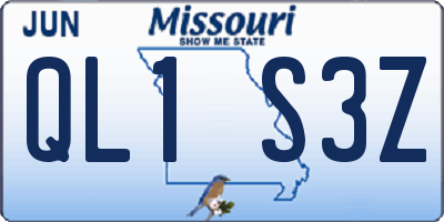 MO license plate QL1S3Z