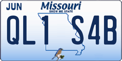 MO license plate QL1S4B
