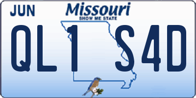 MO license plate QL1S4D