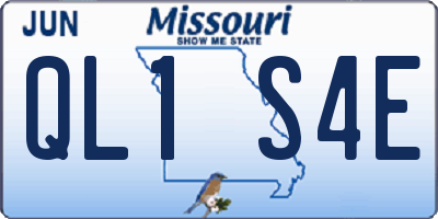 MO license plate QL1S4E