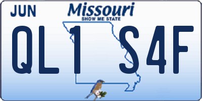 MO license plate QL1S4F